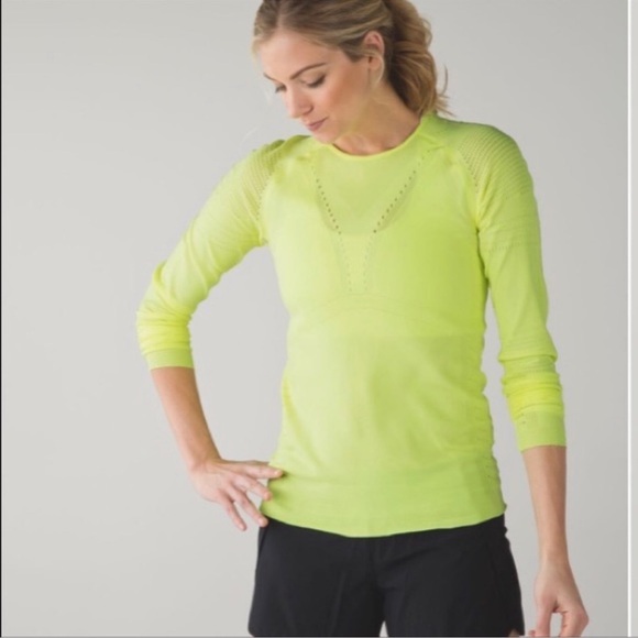 lululemon athletica Tops - lululemon athletica Neon Green Long Sleeve Top